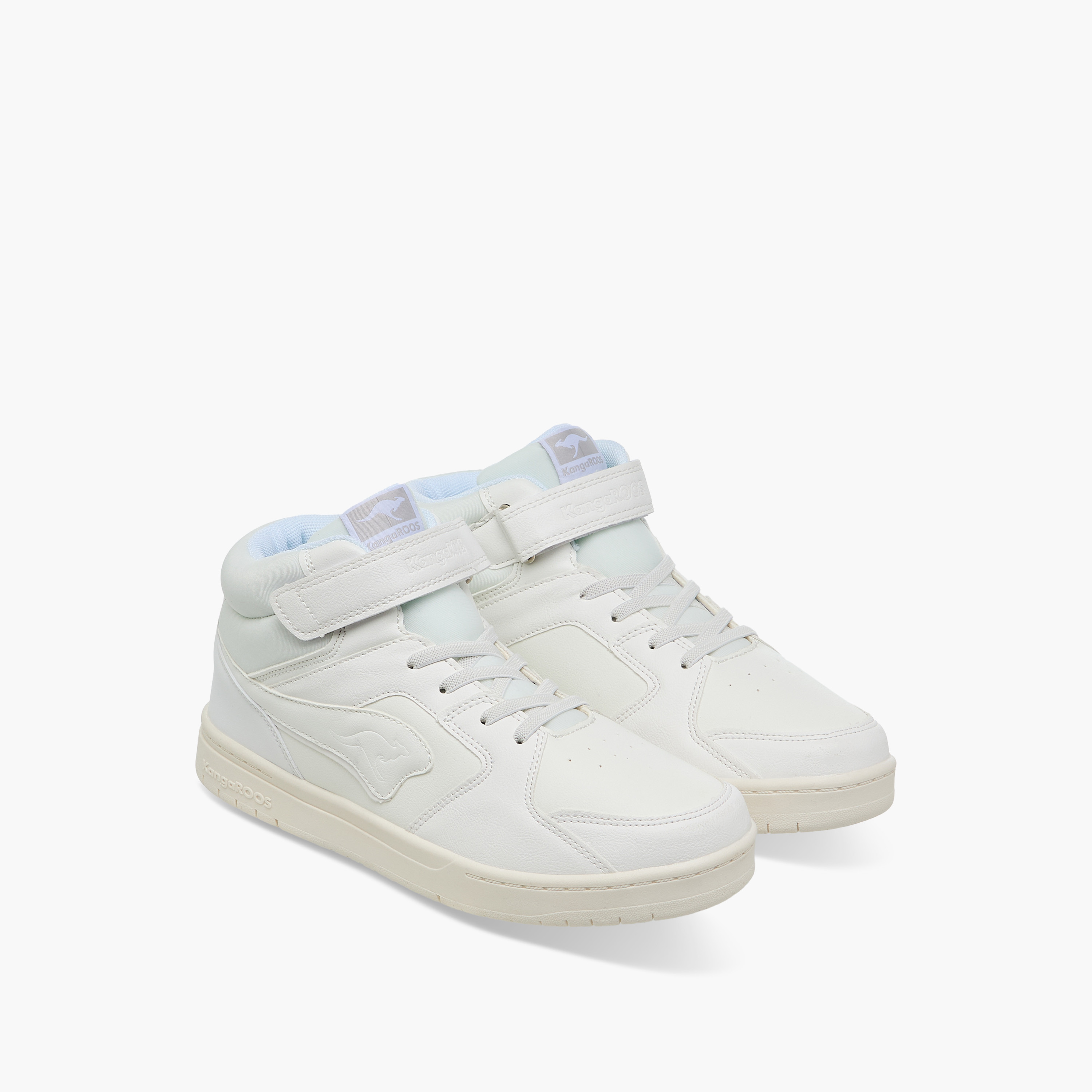 KangaROOS Women's Panelled High Top Sneakers with Hook and Loop Closure-women-shoes-sneakers-image-1