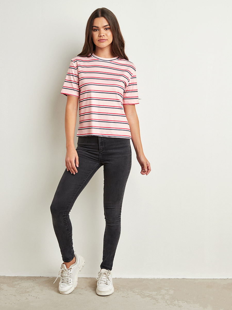 تيشيرت مخطط بقصة واسعة من ستايلي-women-clothing-tshirts-image-2