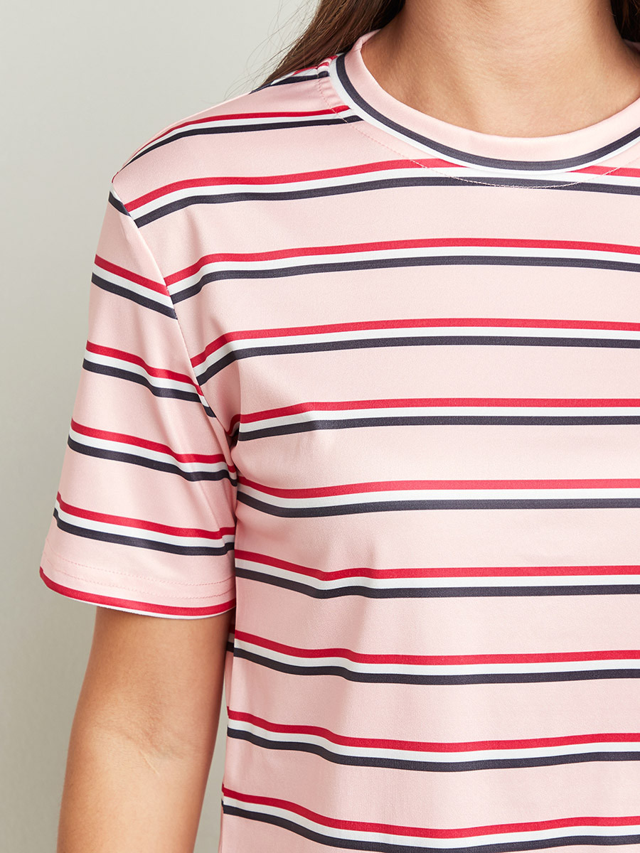 تيشيرت مخطط بقصة واسعة من ستايلي-women-clothing-tshirts-image-4