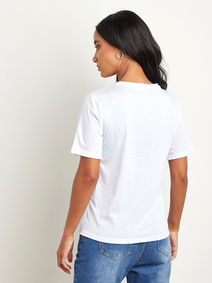 Styli Space Graphic T-shirt with Round Neck and Short Sleeves-women-clothing-tshirts-image-4