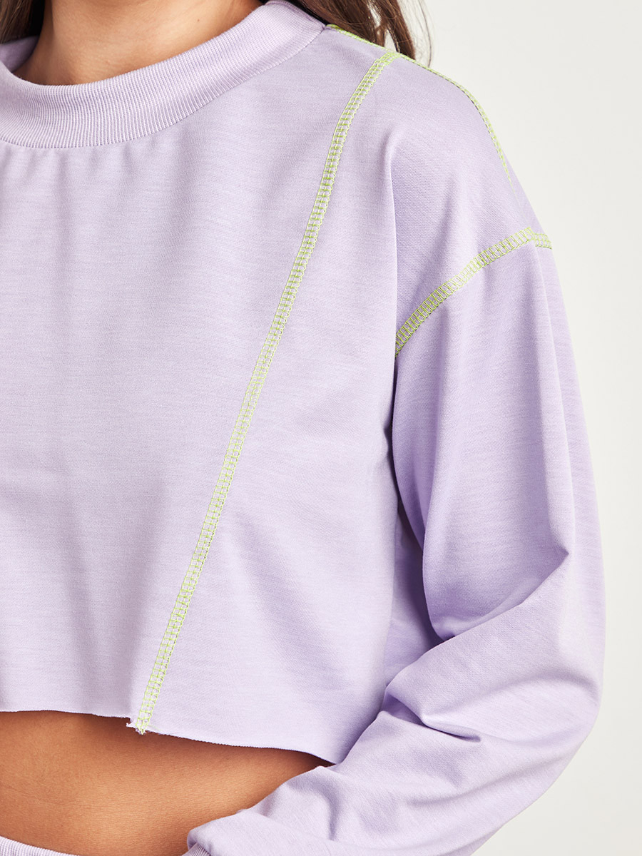 Styli Neon Stitch Sweatshirt and Jogger Lounge Set-women-clothing-nightwear-pyjamas-bottoms-image-4