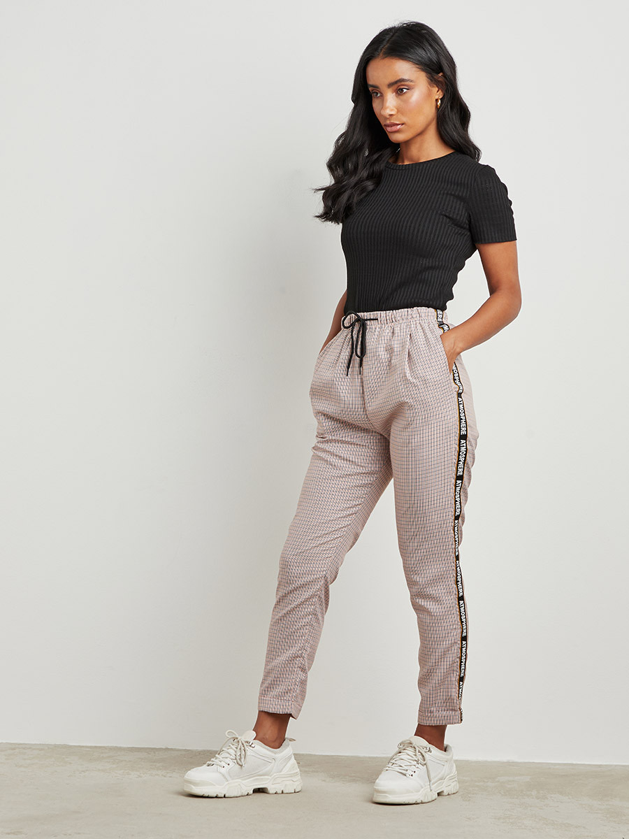 بنطلون بنمط المربعات وخطوط جانبية من ستايلي-women-clothing-trousers-image-1