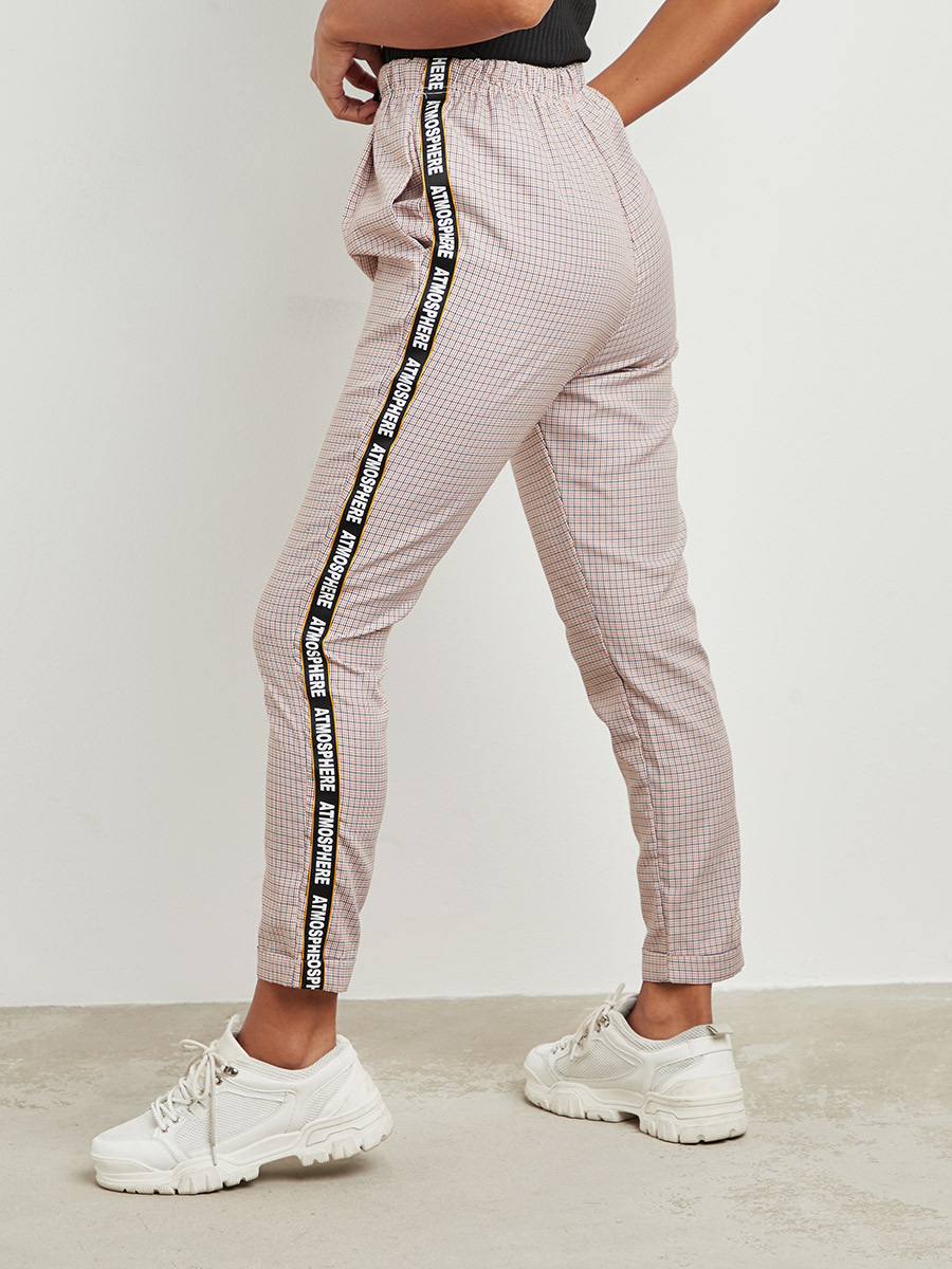 بنطلون بنمط المربعات وخطوط جانبية من ستايلي-women-clothing-trousers-image-3