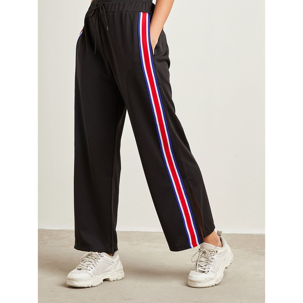بنطلون واسع الأرجل بخط جانبي من ستايلي-women-clothing-trousers-image-1