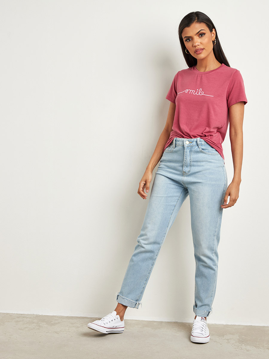 تيشيرت مطبوع بأكمام قصيرة من ستايلي-women-clothing-tshirts-image-2