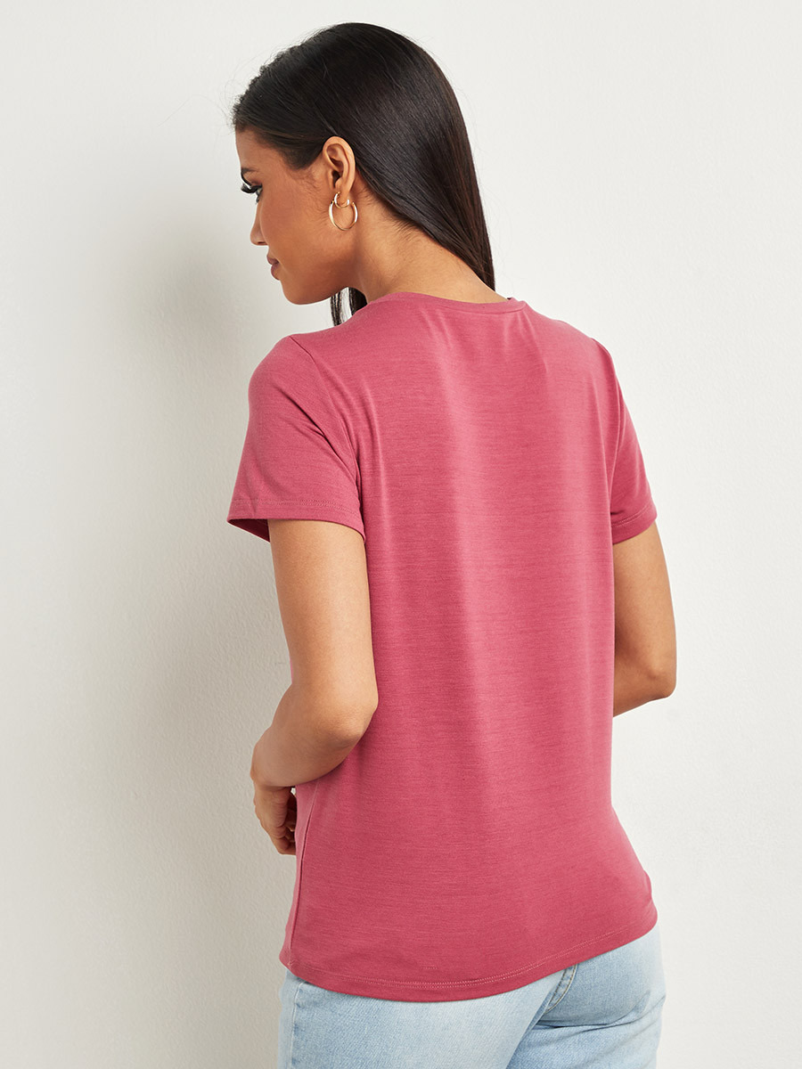 تيشيرت مطبوع بأكمام قصيرة من ستايلي-women-clothing-tshirts-image-3