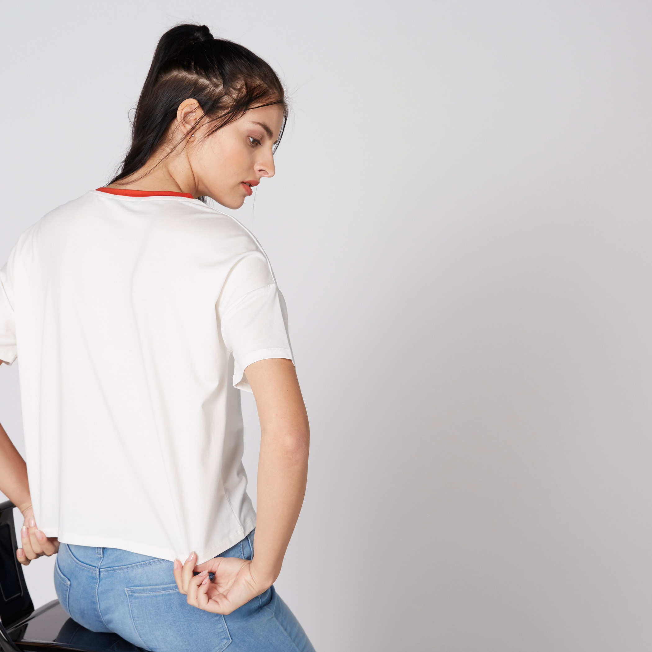 Printed Oversized T-Shirt with Round Neck-women-clothing-tshirts-image-2