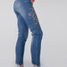 Embroidered Pocket Detail Jeans with Frayed Grazers-Jeans-thumbnail-3