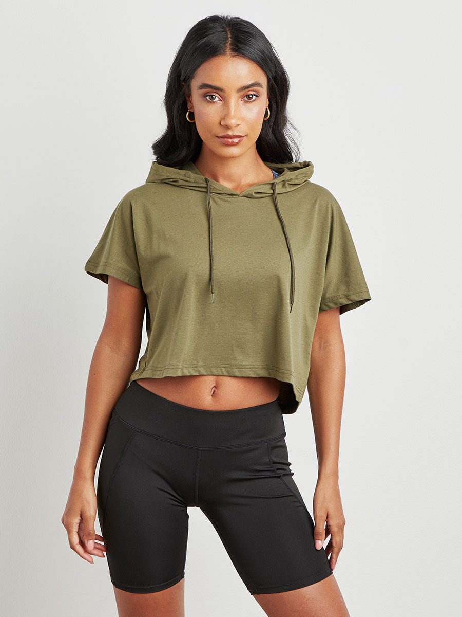 تيشيرت بغطاء رأس وأكمام قصيرة من ستايلي-women-clothing-hoodiesandsweatshirts-sweatshirts-image-5