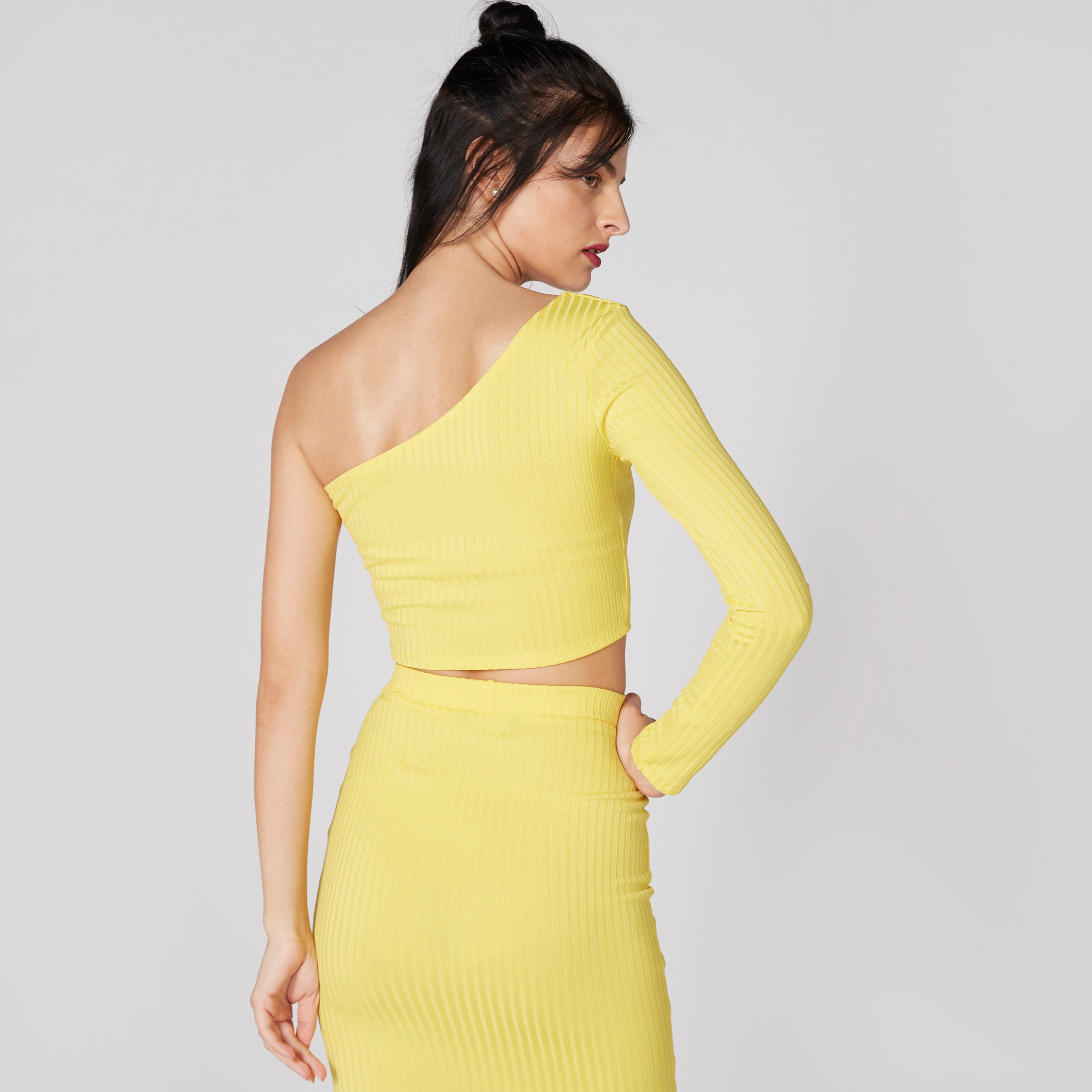Ribbed One Shoulder Crop Top with One Long Sleeve-women-clothing-shirtsandblouses-blouses-image-2