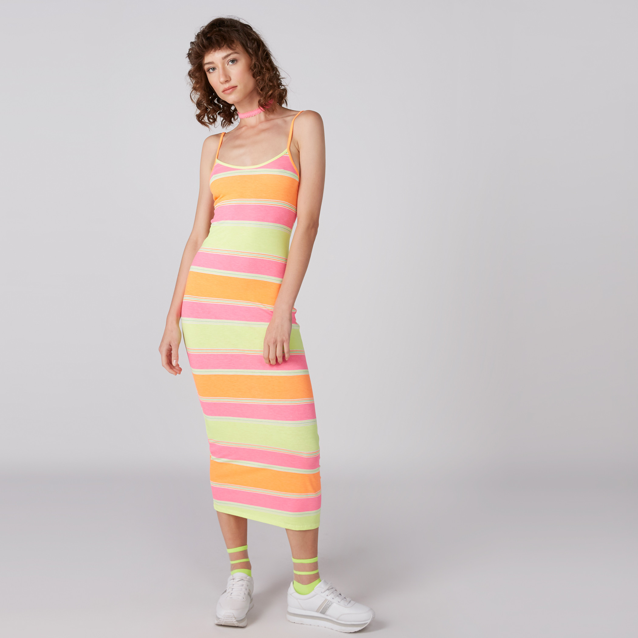 striped spaghetti strap bodycon dress Buy with Straps Online Length (Inches):56 Homecoming dresses xx050226_pm-nyd SAINT LAURENT 2024 beige