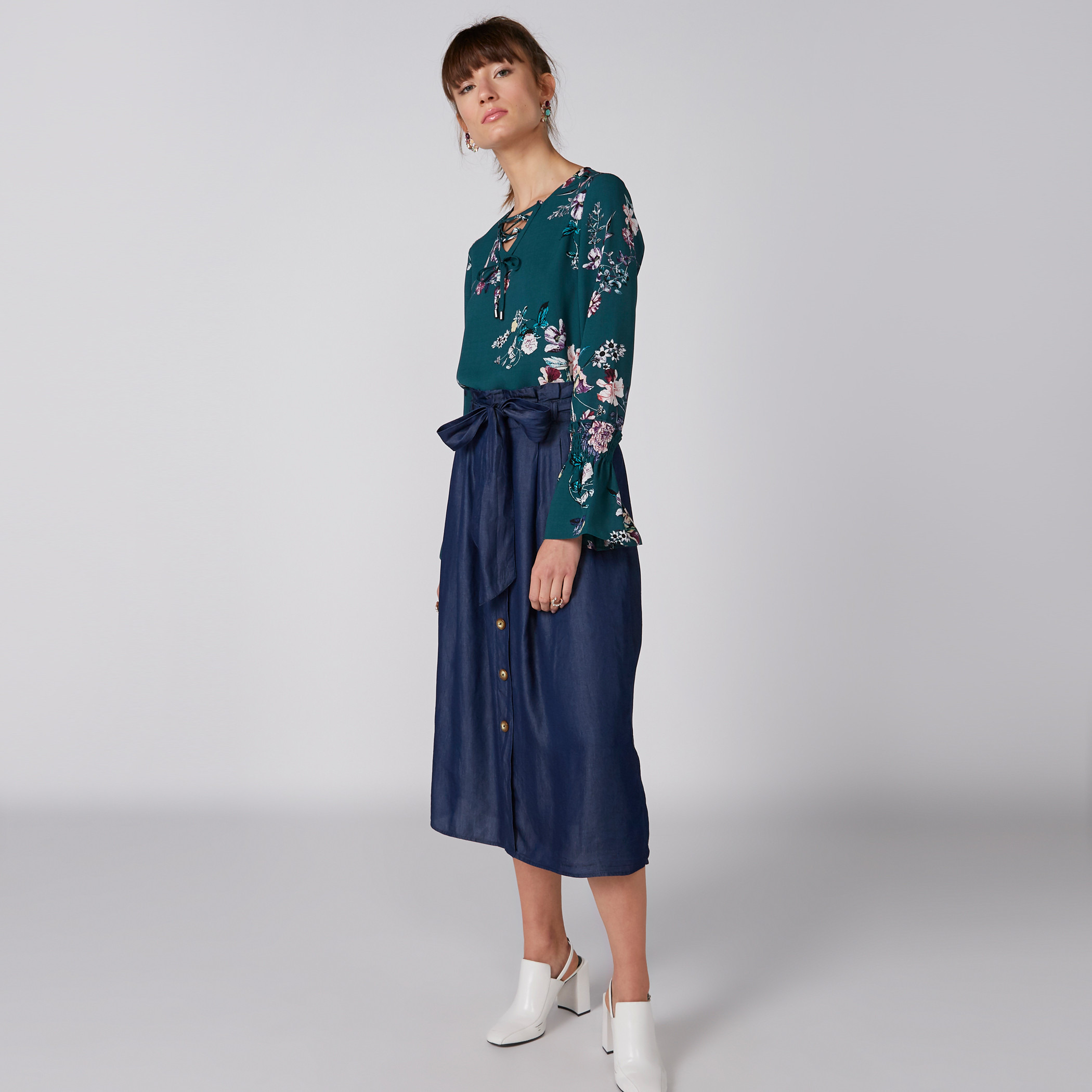 Midi Skirt with Tie Ups and Button Detail-women-clothing-bottoms-skirts-image-1