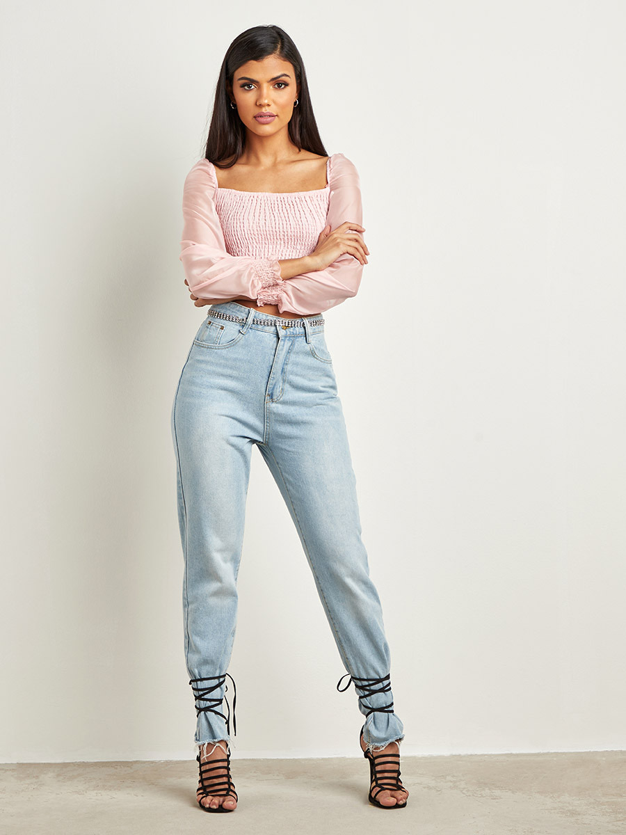 بلوزة قصيرة بأكمام واسعة من ستايلي-women-clothing-shirtsandblouses-blouses-image-2