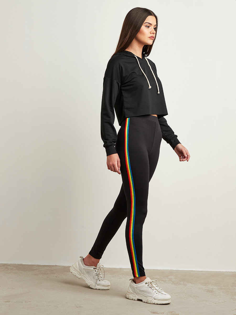 ليقنز بخطوط جانبية بألوان قوس قزح من ستايلي-women-clothing-leggings-image-1