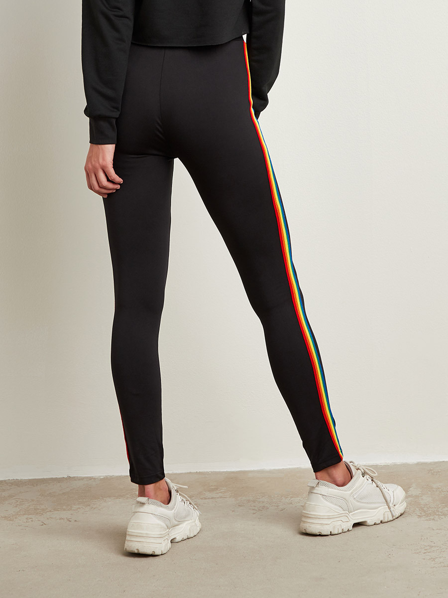 ليقنز بخطوط جانبية بألوان قوس قزح من ستايلي-women-clothing-leggings-image-3