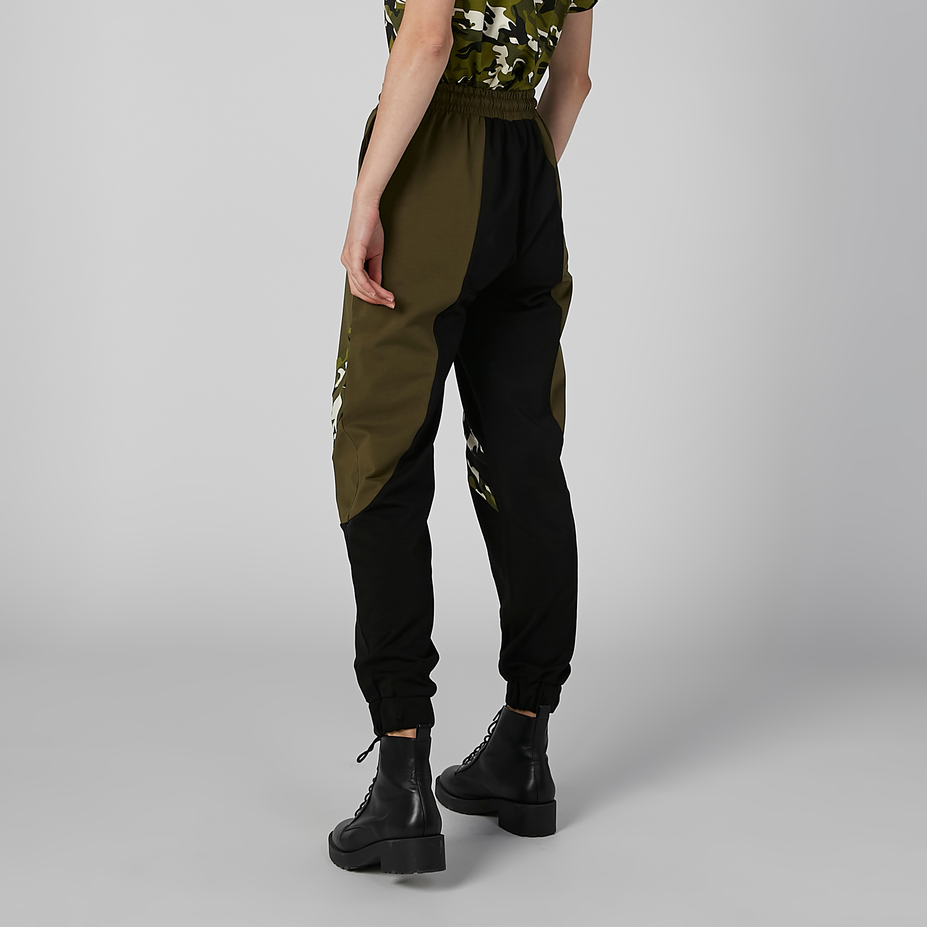Shop Printed Jogger Pants with Camouflage Panels Online