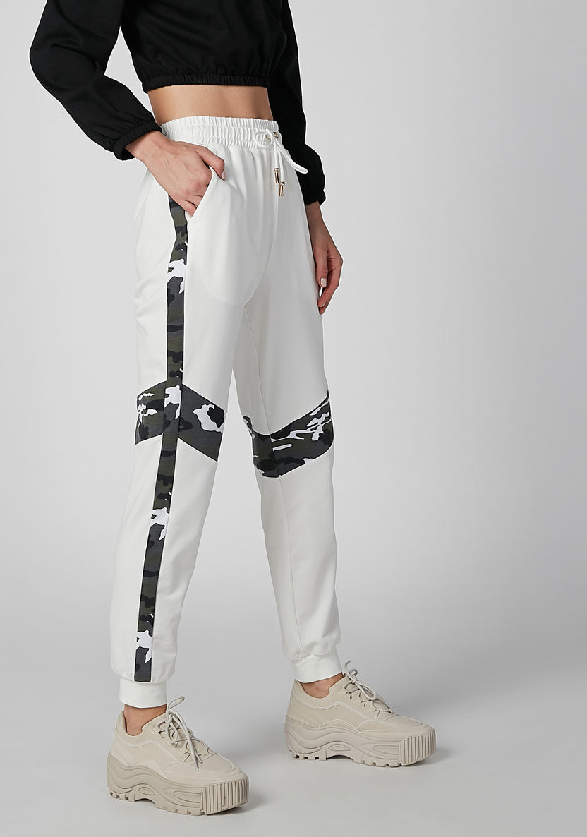 Full Length Printed Jog Pants with Pocket Detail and Drawstring-Joggers-image-0