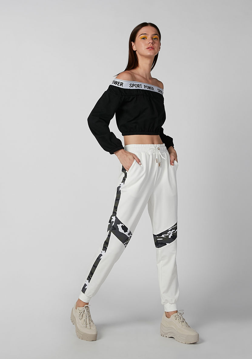 Full Length Printed Jog Pants with Pocket Detail and Drawstring-Joggers-image-6
