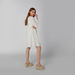 Textured Midi Dress with V-neck and Long Sleeves-Dresses-thumbnailMobile-3