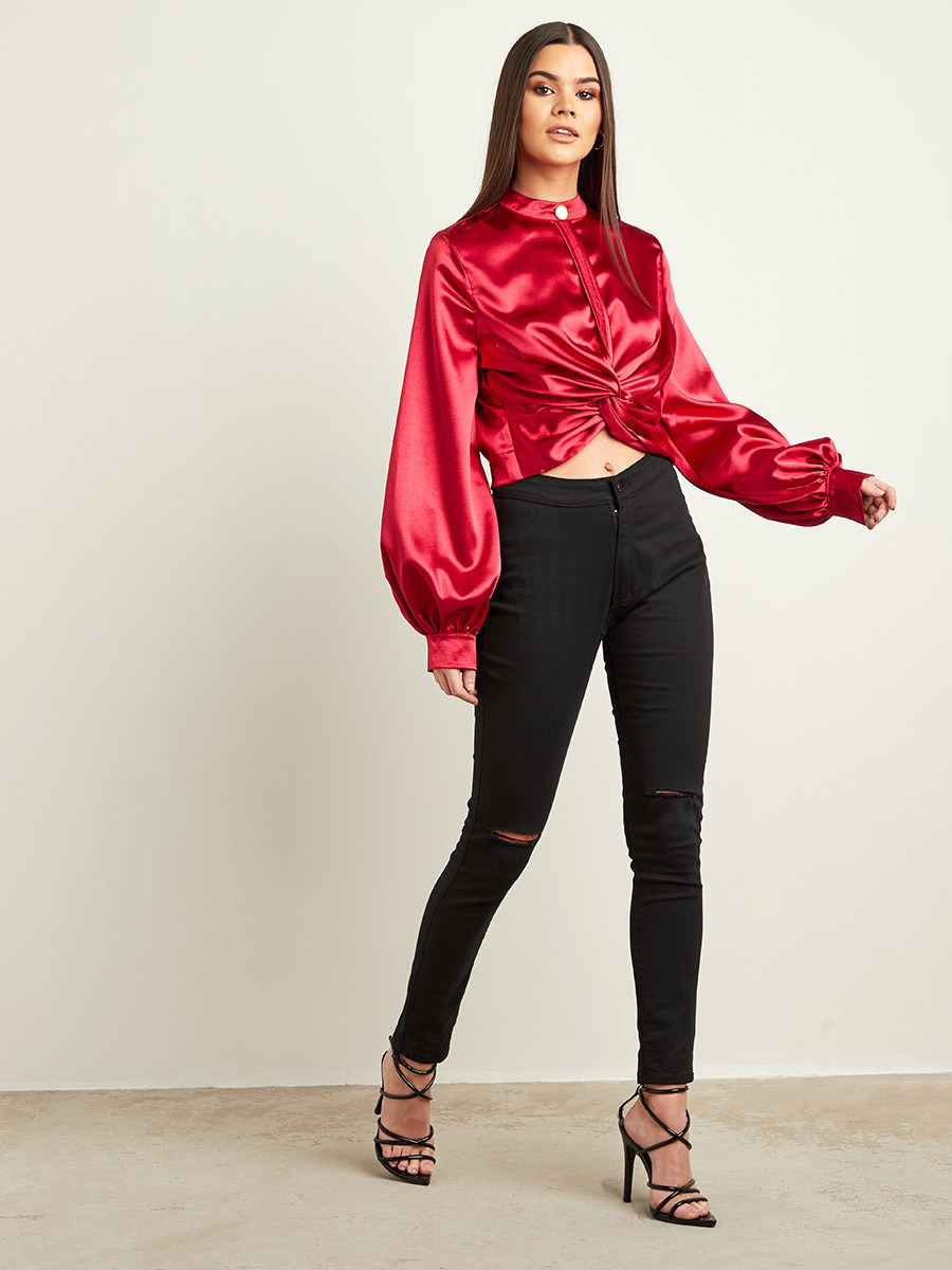 بلوزة بكسرات وأكمام طويلة من ستايلي-women-clothing-shirtsandblouses-blouses-image-2