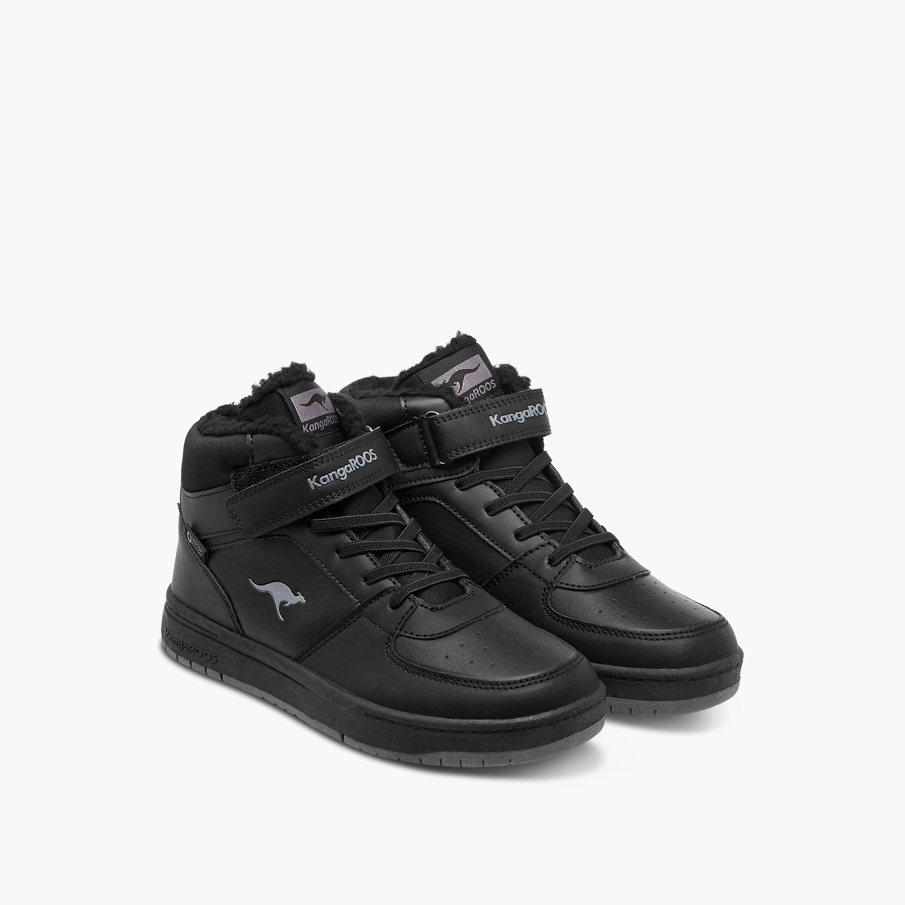 KangaROOS Boys' Panelled High Top Sneakers with Hook and Loop Closure-boys-shoes-sneakers-image-6