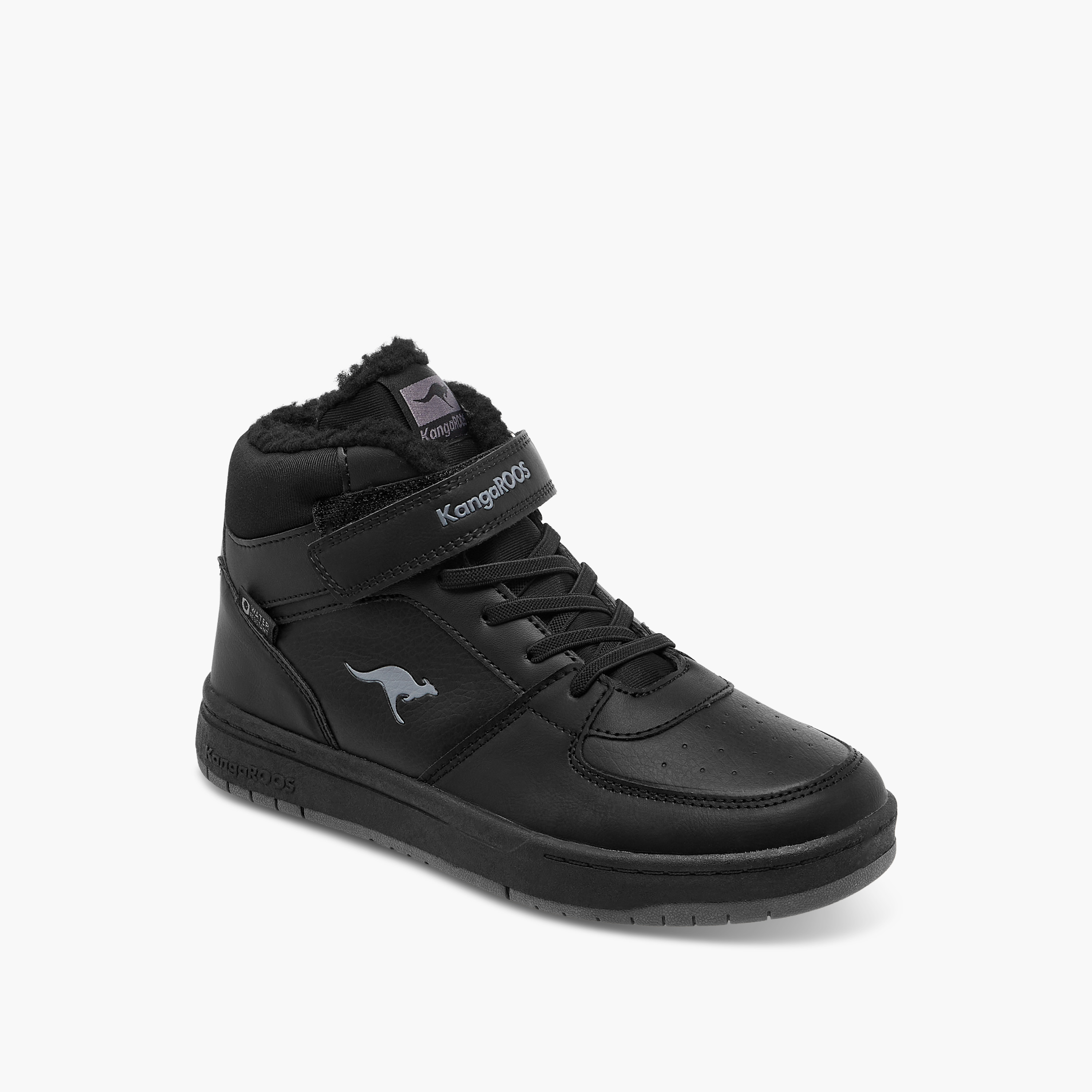 KangaROOS Boys' Panelled High Top Sneakers with Hook and Loop Closure-boys-shoes-sneakers-image-7