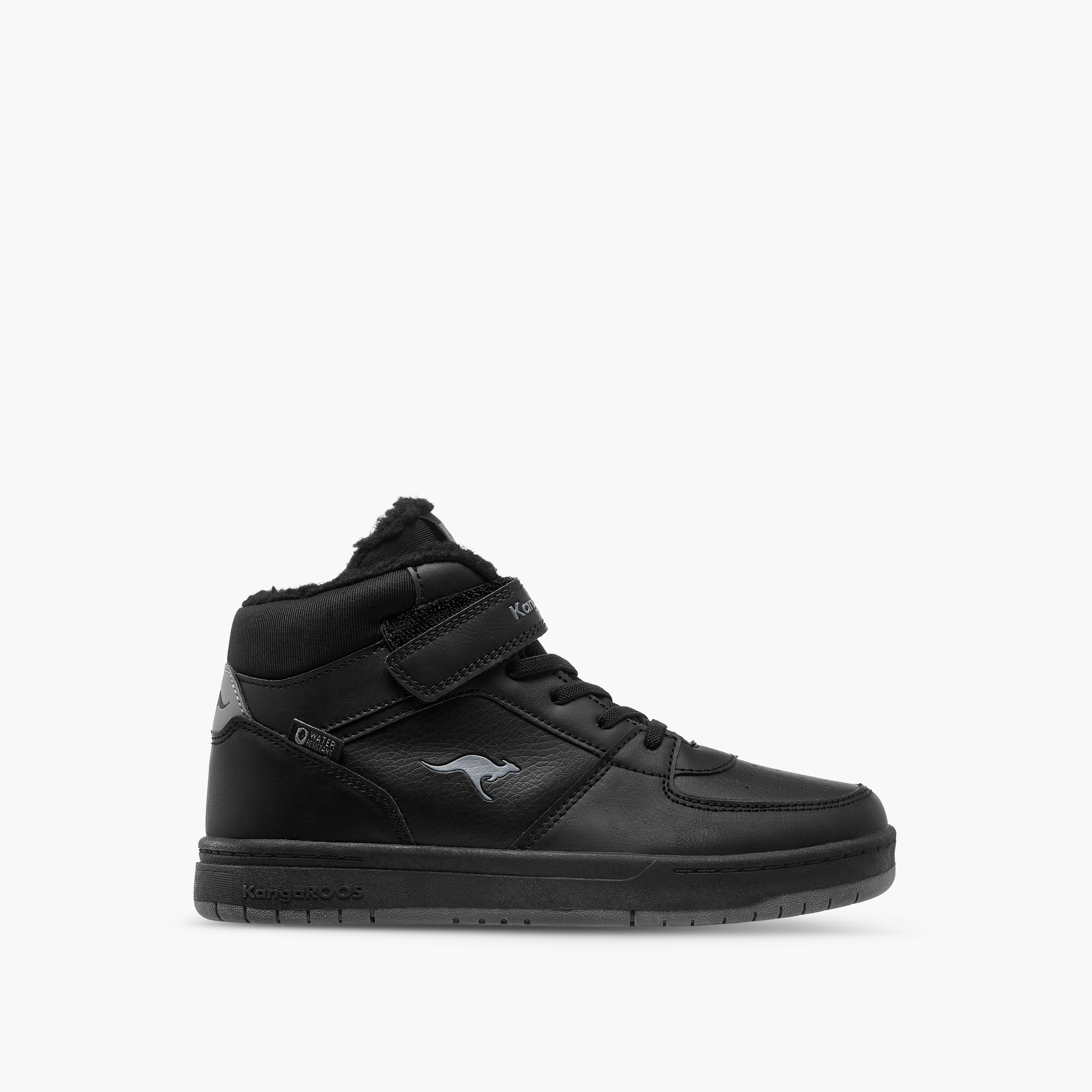 KangaROOS Boys' Panelled High Top Sneakers with Hook and Loop Closure-boys-shoes-sneakers-image-3