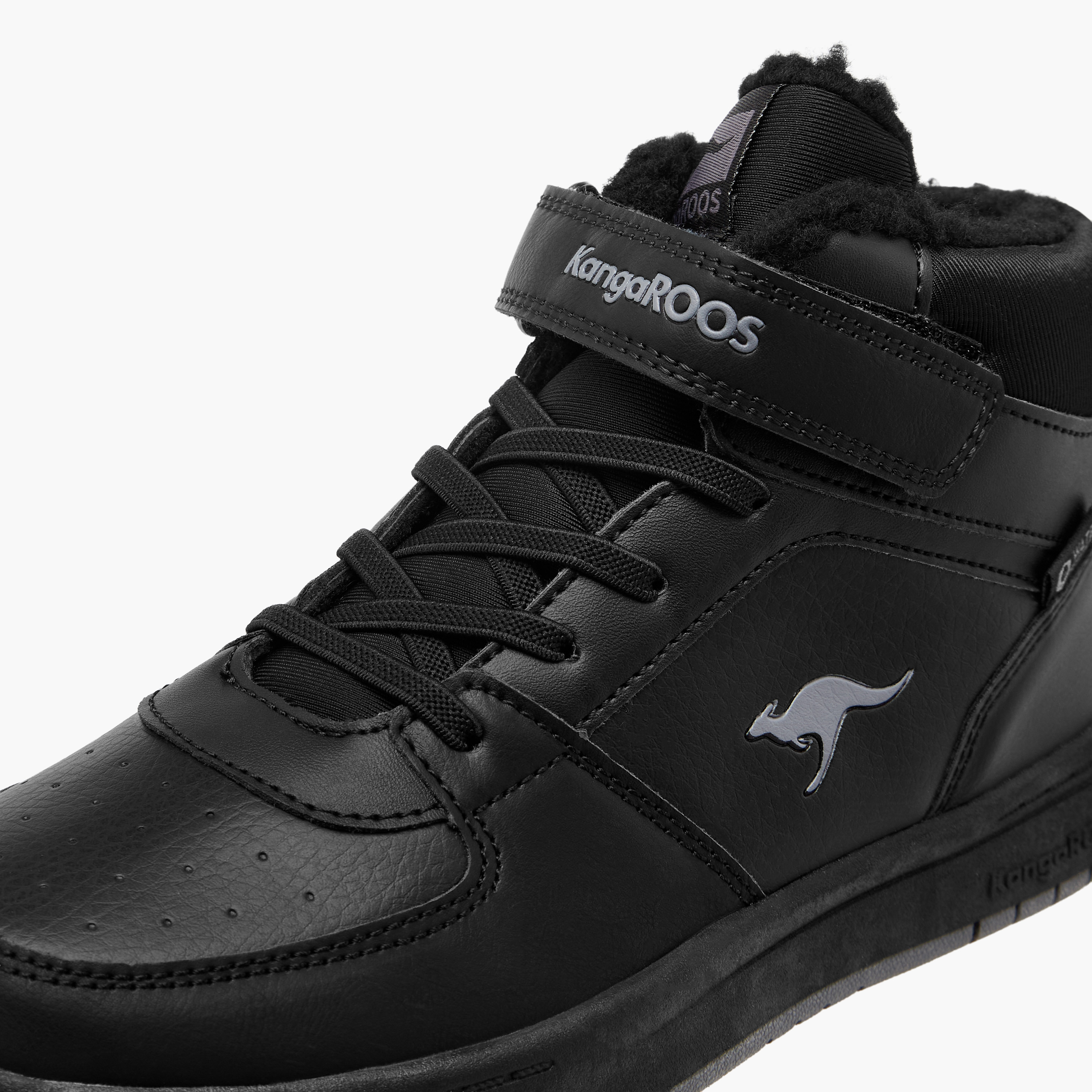 KangaROOS Boys' Panelled High Top Sneakers with Hook and Loop Closure-boys-shoes-sneakers-image-4