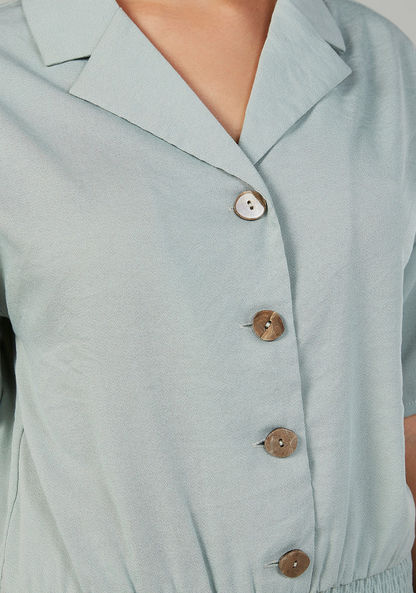 Plain Top with Notched Lapel and Short Sleeves