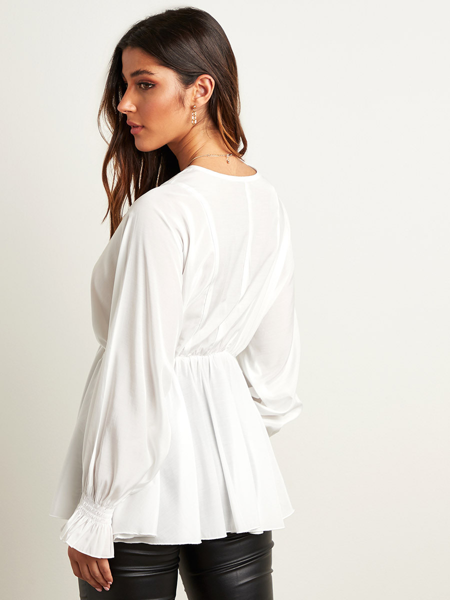 بلوزة بحزام خصر وكشكش من ستايلي-women-clothing-shirtsandblouses-blouses-image-3