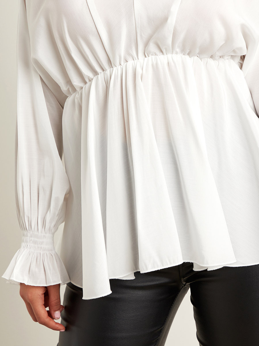 بلوزة بحزام خصر وكشكش من ستايلي-women-clothing-shirtsandblouses-blouses-image-4