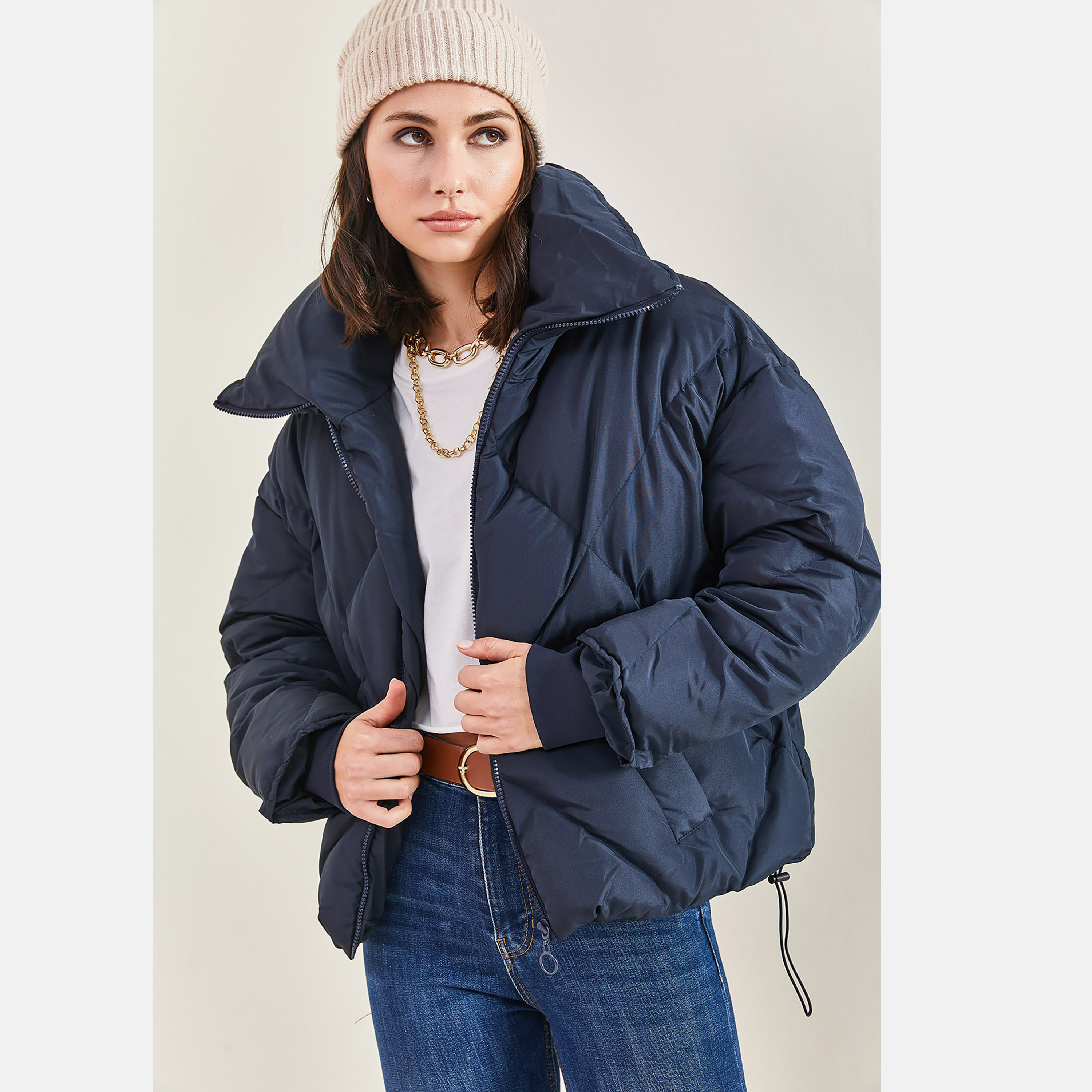 Bianco Lucci Collared Women's Puffer Jacket-women-winterwear-coatsandjackets-jackets-image-1