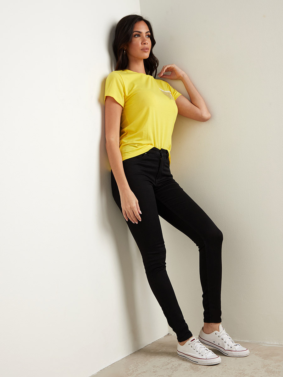 Styli Beaded Tassel Trim Detail Boxy T-shirt-women-clothing-tshirts-image-3