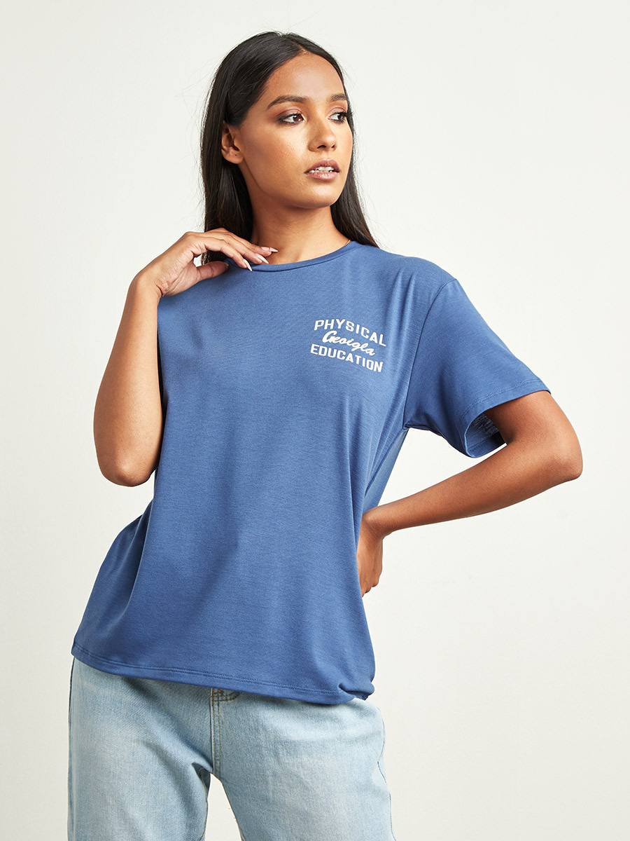 تيشيرت مطبوع بقصة واسعة من ستايلي-women-clothing-tshirts-image-1