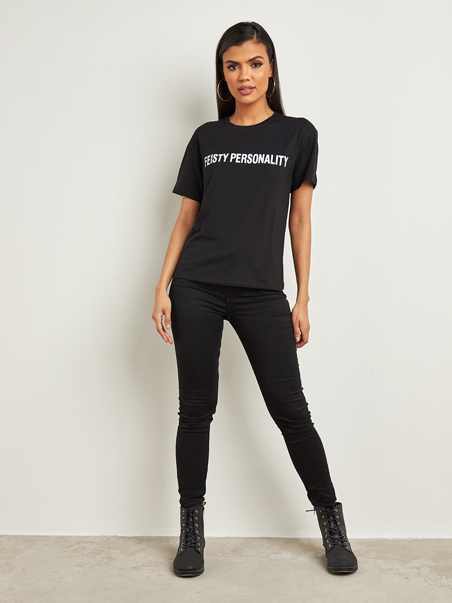 تيشيرت مطبوع بقصة واسعة من ستايلي-women-clothing-tshirts-image-2