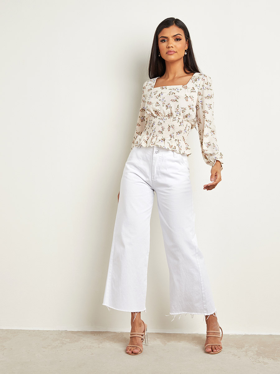 بلوزة قصيرة مطبوعة من ستايلي-women-clothing-shirtsandblouses-blouses-image-3
