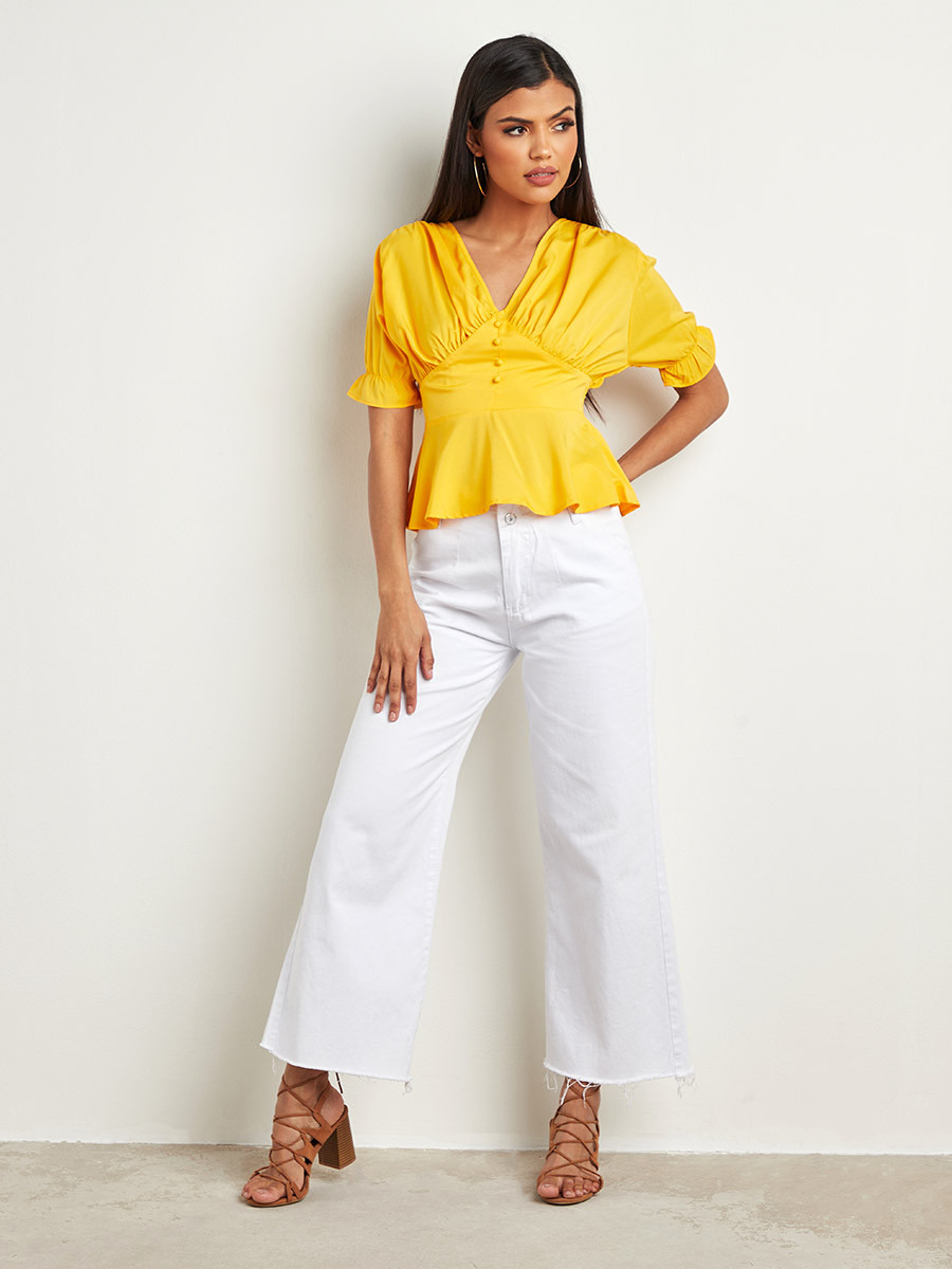 بلوزة بكسرات وأزرار أمامية من ستايلي-women-clothing-shirtsandblouses-blouses-image-2