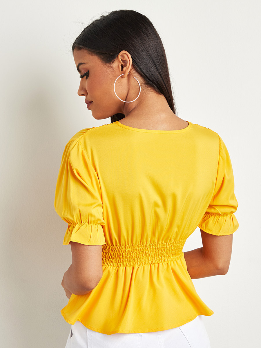 بلوزة بكسرات وأزرار أمامية من ستايلي-women-clothing-shirtsandblouses-blouses-image-3