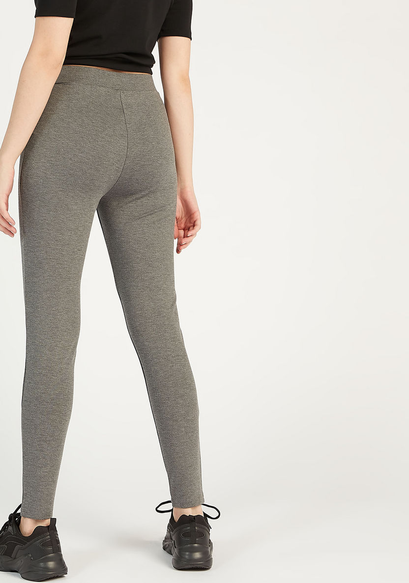 Solid High-Rise Skinny Fit Leggings with Elasticated Waistband-Leggings-image-4