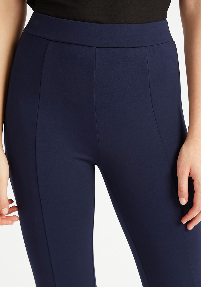 Solid High-Rise Skinny Fit Leggings with Elasticated Waistband-Leggings-image-2