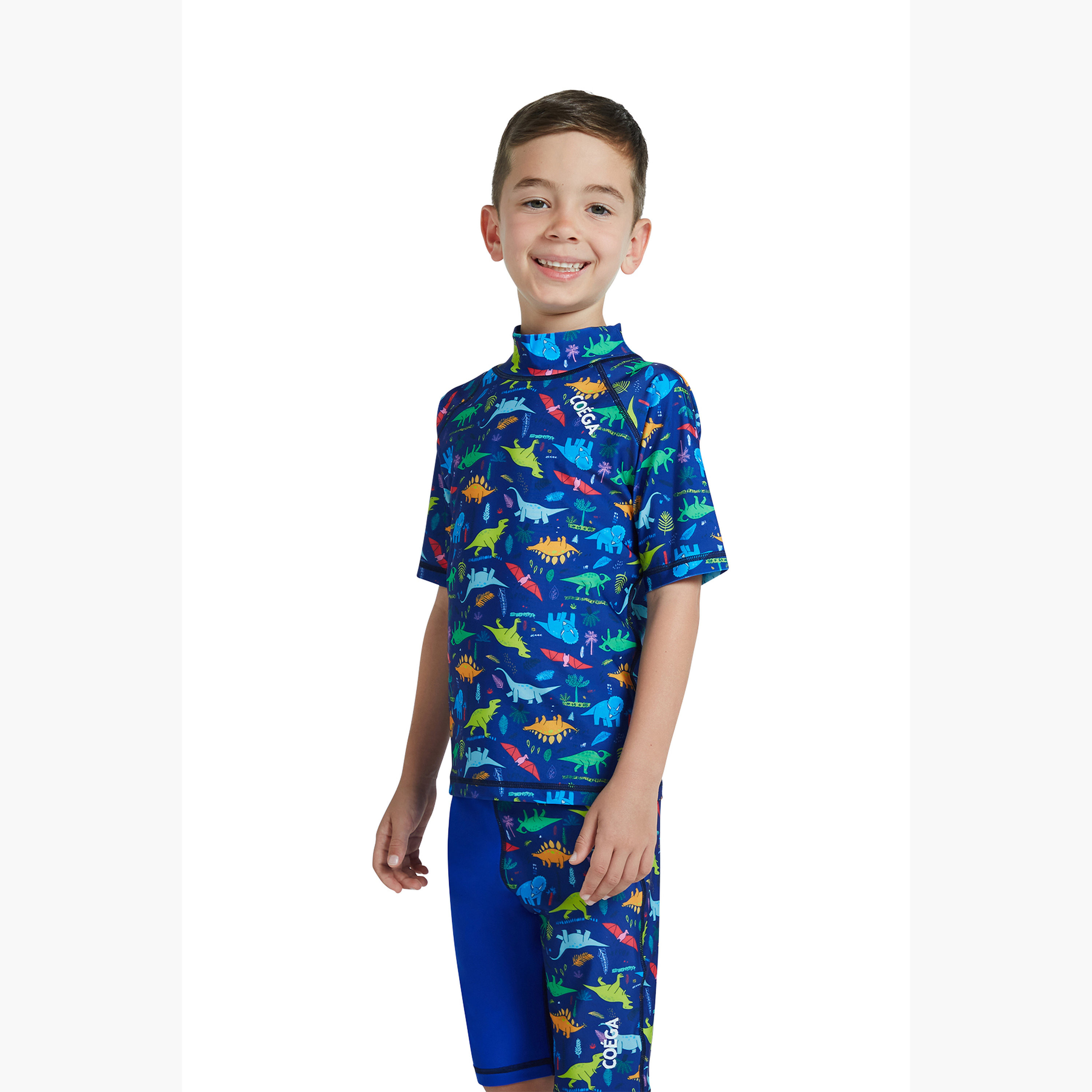 كويغا بويز راش جارد بأكمام قصيرة - ديناصورات كاملة AOP بلو يلعب-boys-clothing-sportswear-swimwear-image-3