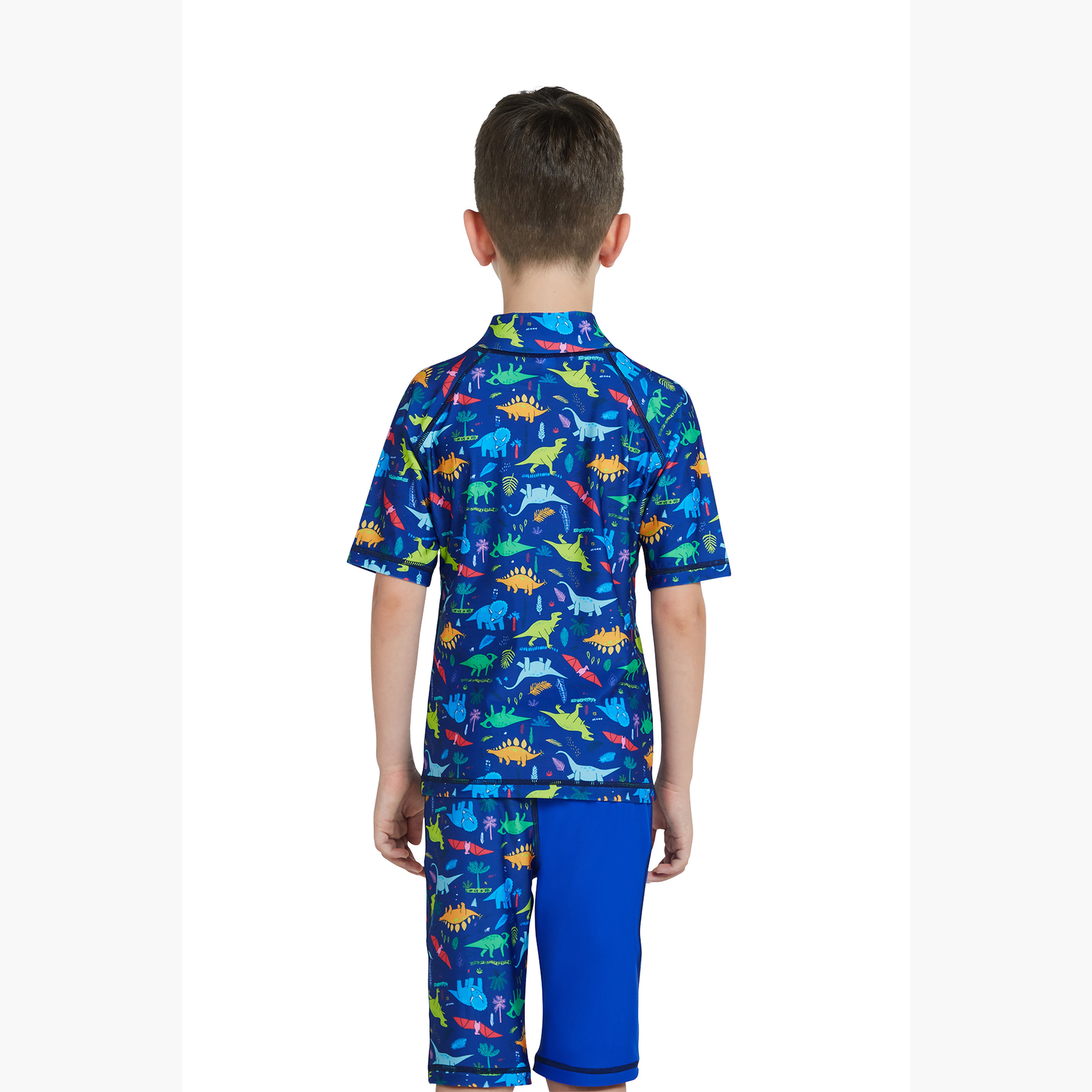 كويغا بويز راش جارد بأكمام قصيرة - ديناصورات كاملة AOP بلو يلعب-boys-clothing-sportswear-swimwear-image-4