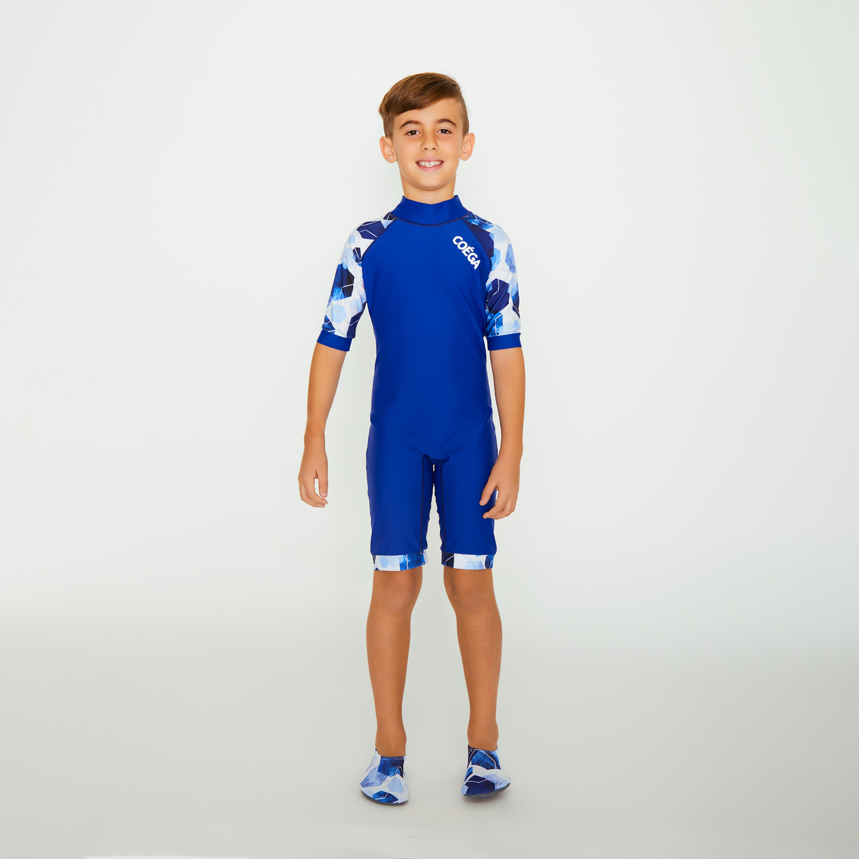 Coega Boys Swimwear Short Raglan Sleeves, Navy Watercolour Hexagons-boys-clothing-sportswear-swimwear-image-3