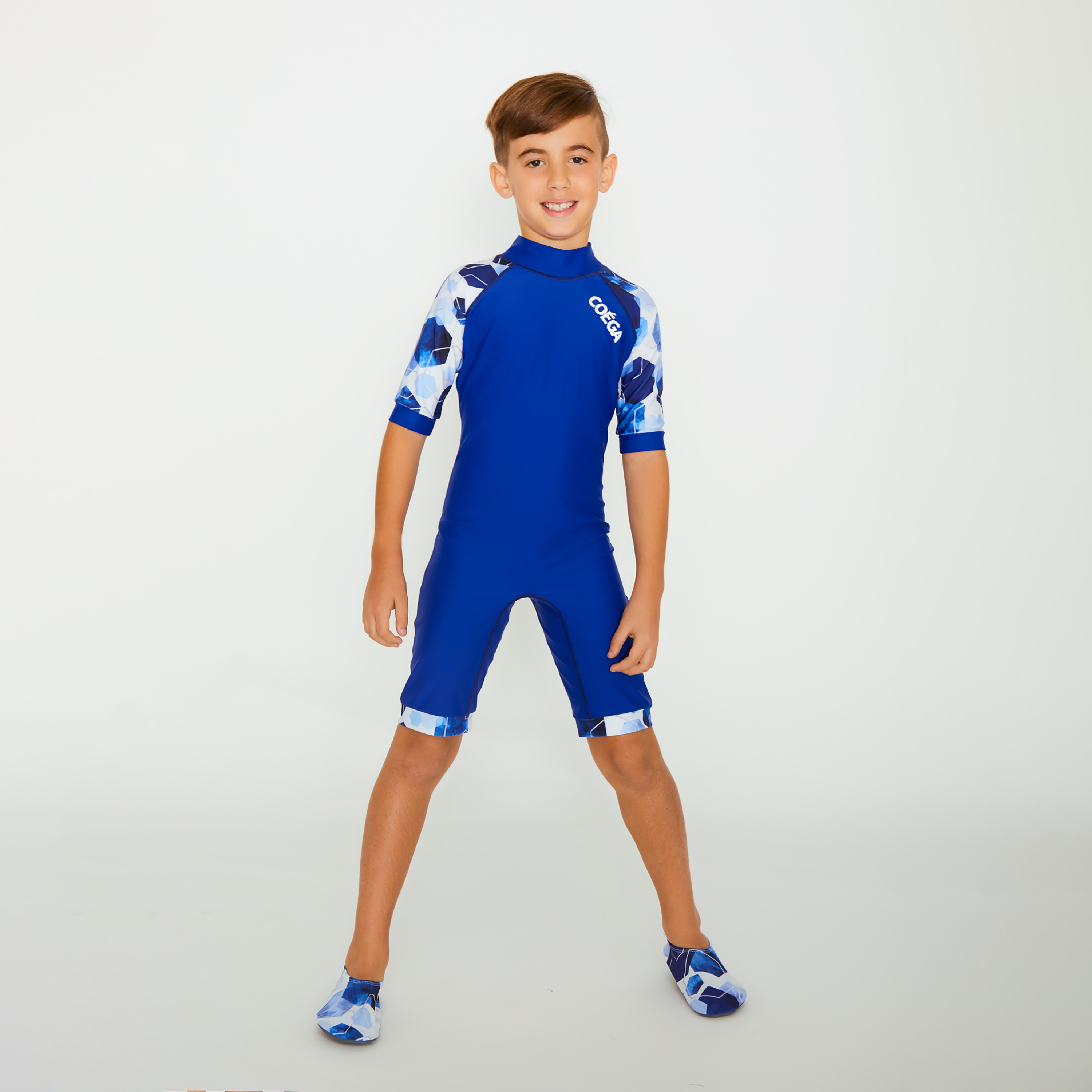 Coega Boys Swimwear Short Raglan Sleeves, Navy Watercolour Hexagons-boys-clothing-sportswear-swimwear-image-4