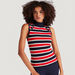 Striped Sleeveless Sweater with Button Detail and High Neck-Sweaters-thumbnailMobile-0