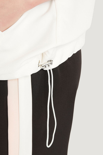 Zipper Detail Hoodie with Drawstring Hem and Kangaroo Pocket