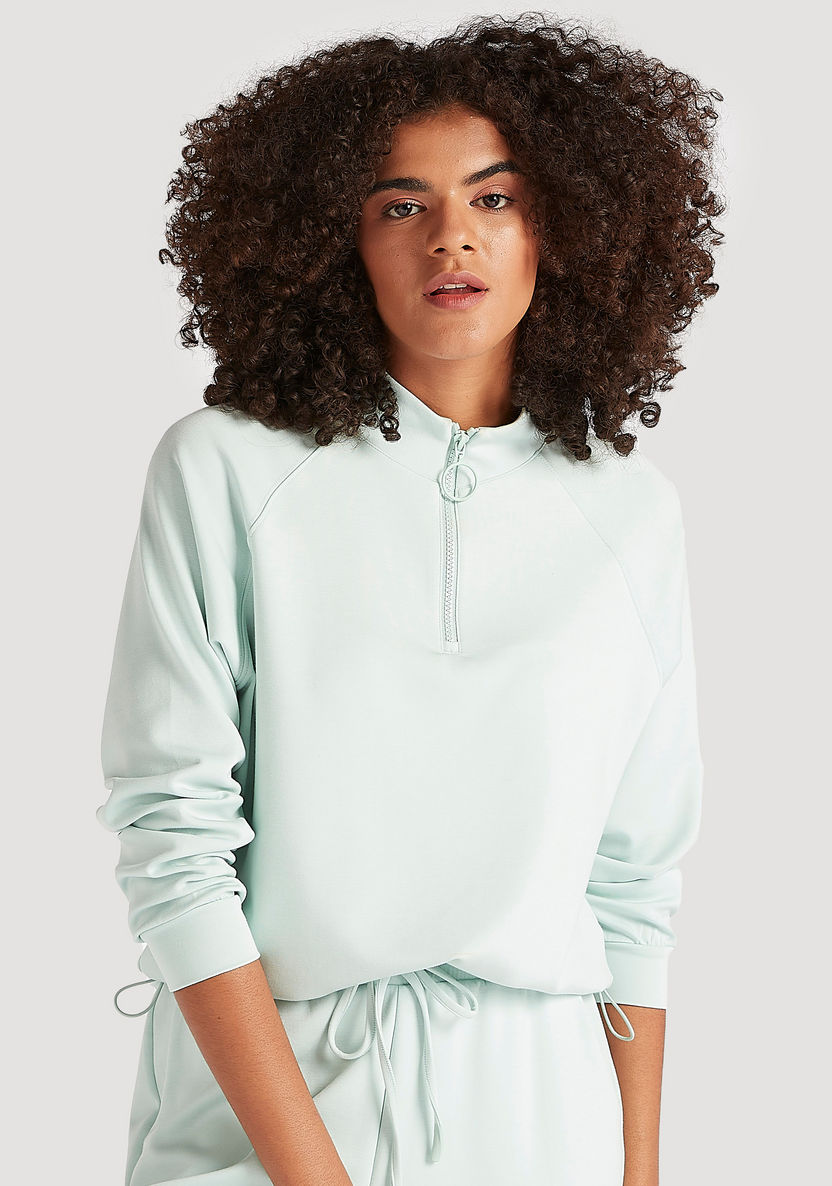 Solid Sweatshirt with High Neck and Long Sleeves-Sweatshirts-image-0