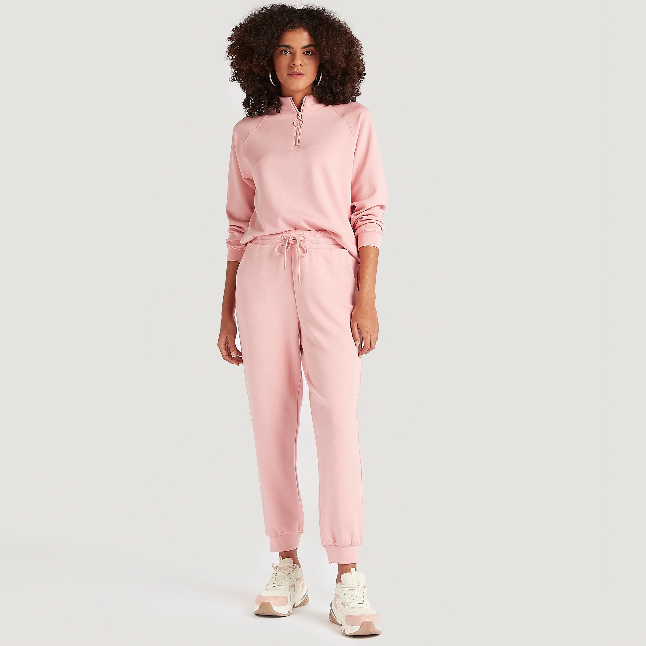 Solid Mid-Rise Jog Pants with Drawstring Closure and Pockets-women-clothing-bottoms-joggers-image-2