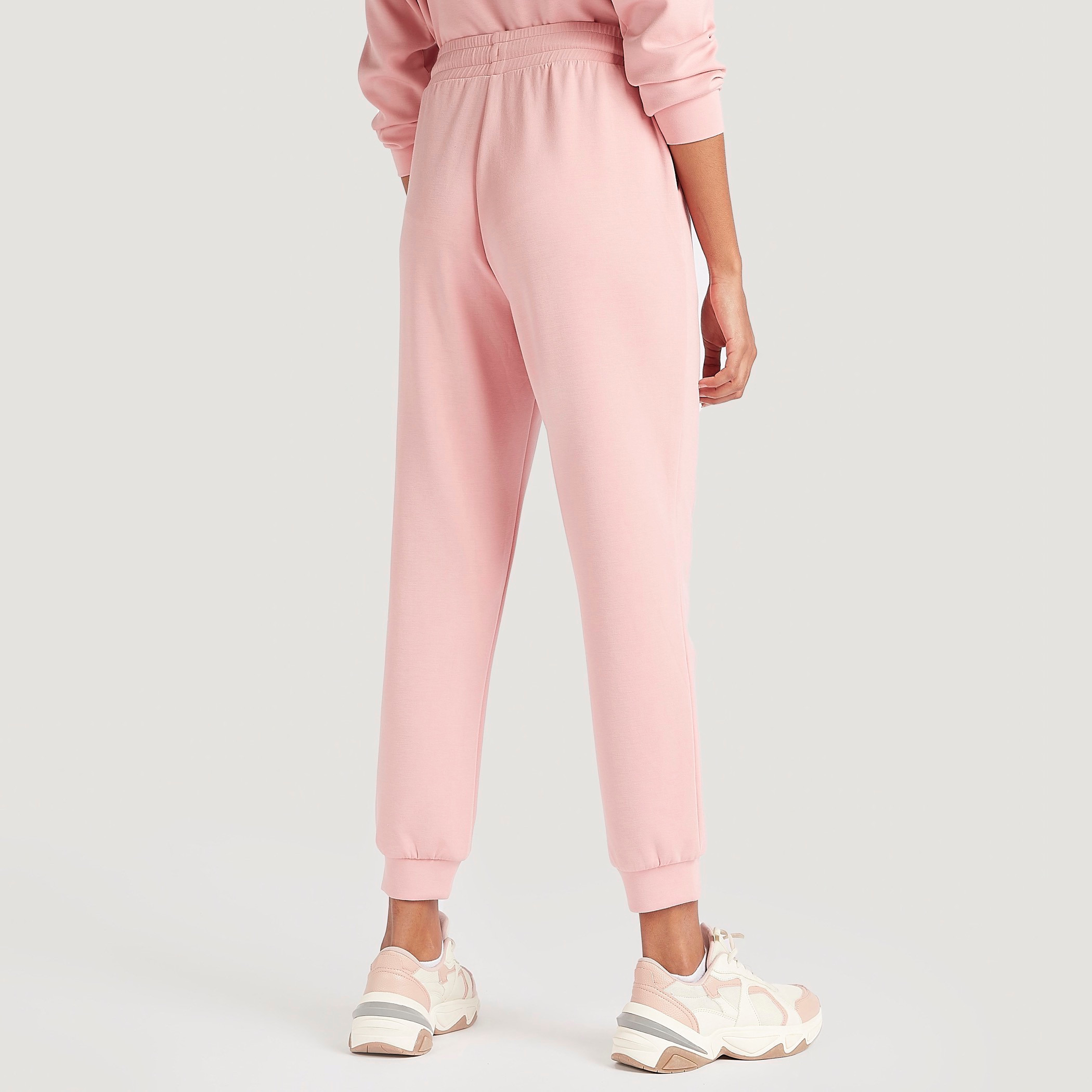 Solid Mid-Rise Jog Pants with Drawstring Closure and Pockets-women-clothing-bottoms-joggers-image-4