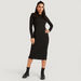 Textured Midi Bodycon Dress with Long Sleeves-Dresses-thumbnailMobile-1